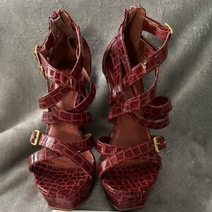 Just Fab snakeskin buckle heels. Super cute.